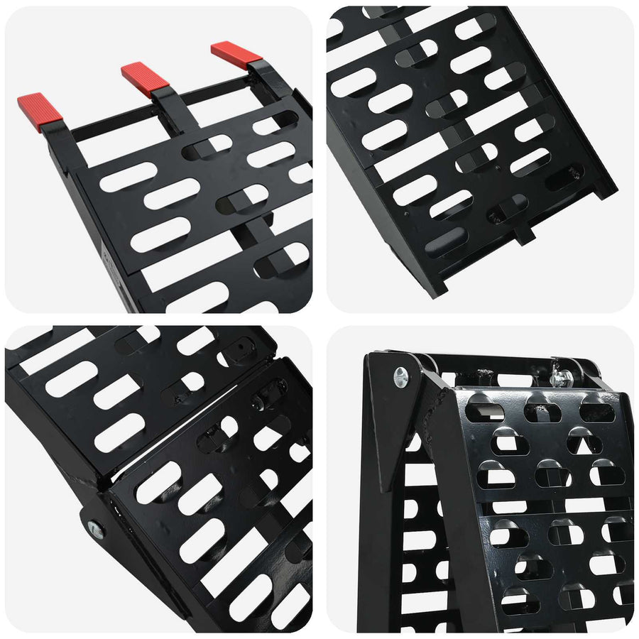 Laad Ramp 2 pcs Zwart 222 x 29 x 14 cm Aluminium