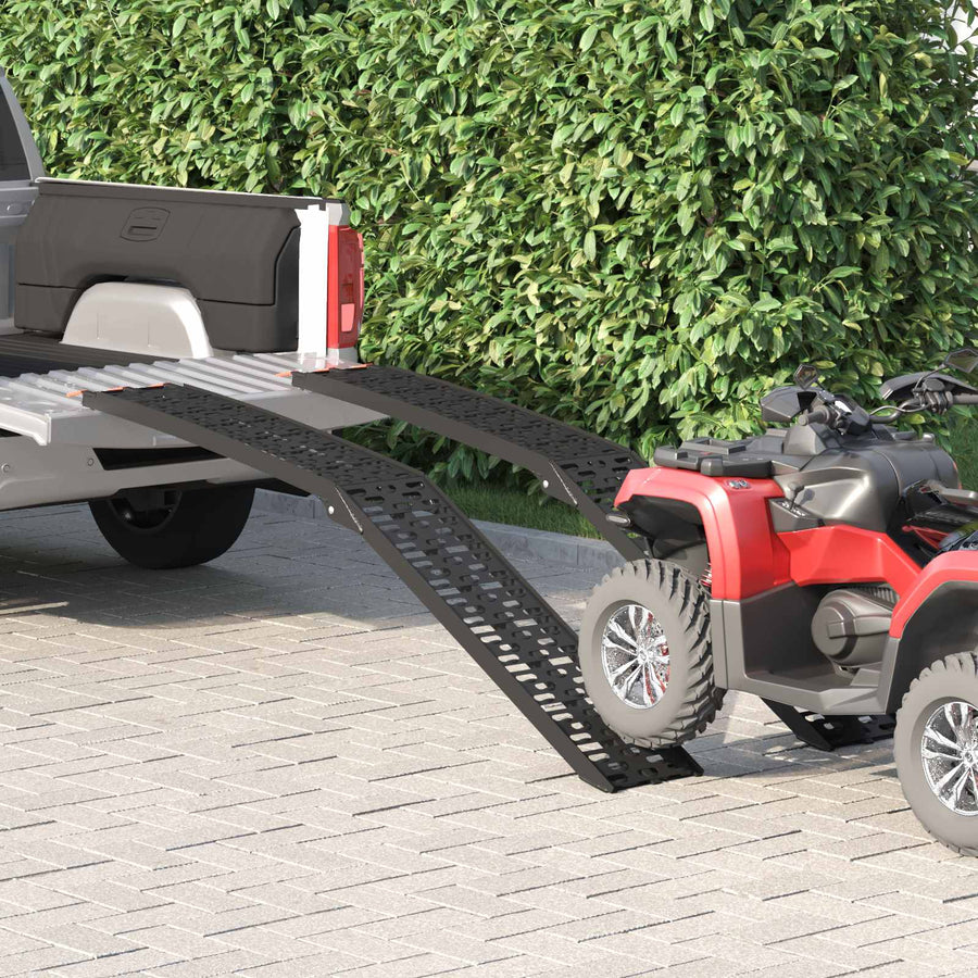 Laad Ramp 2 pcs Zwart 222 x 29 x 14 cm Aluminium
