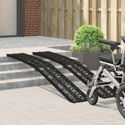 Laad Ramp 2 pcs Zwart 222 x 29 x 14 cm Aluminium