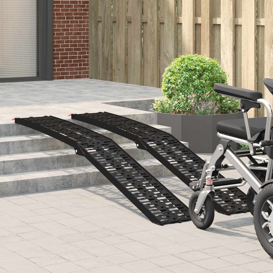 Laad Ramp 2 pcs Zwart 222 x 29 x 14 cm Aluminium