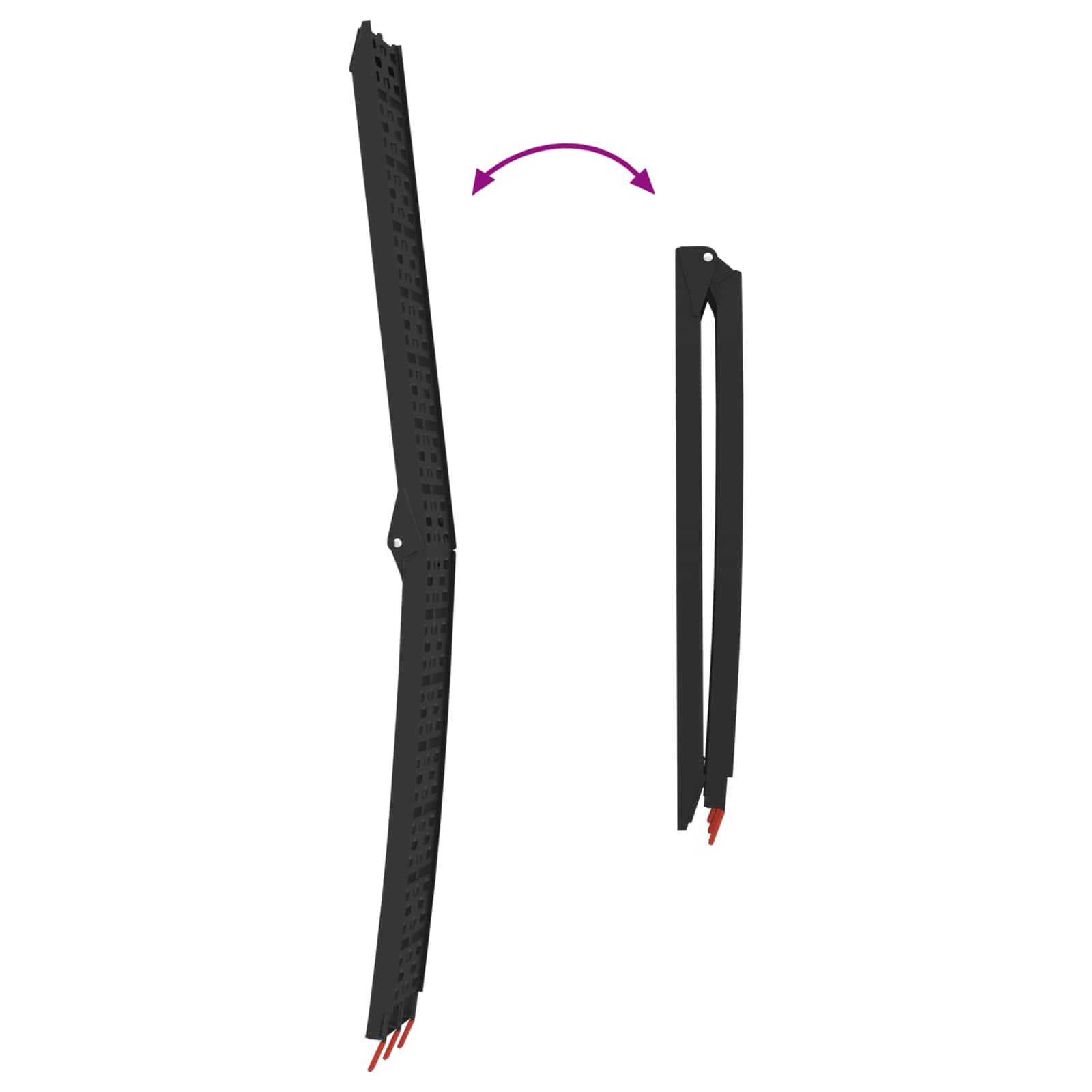Laad Ramp 2 pcs Zwart 222 x 29 x 14 cm Aluminium
