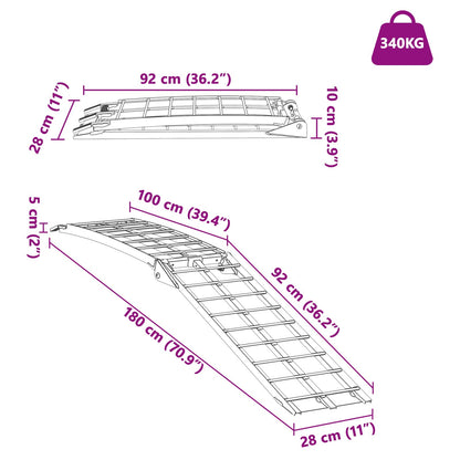 Laad Ramp Zilver 178 x 29 x 14 cm Aluminium