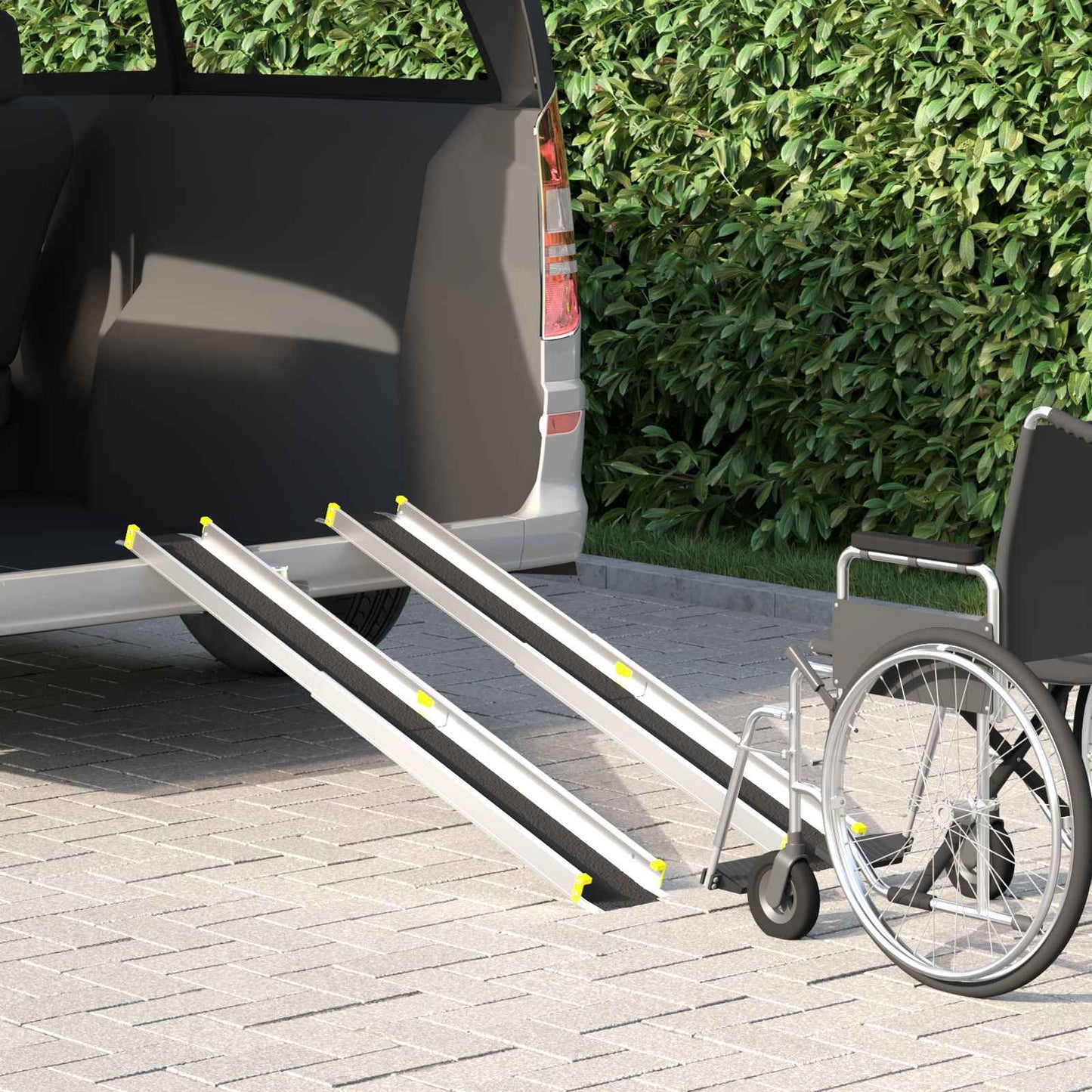 Rolstoelhelling 2 pcs Zwart 152 x 19 x 5,5 cm Aluminium