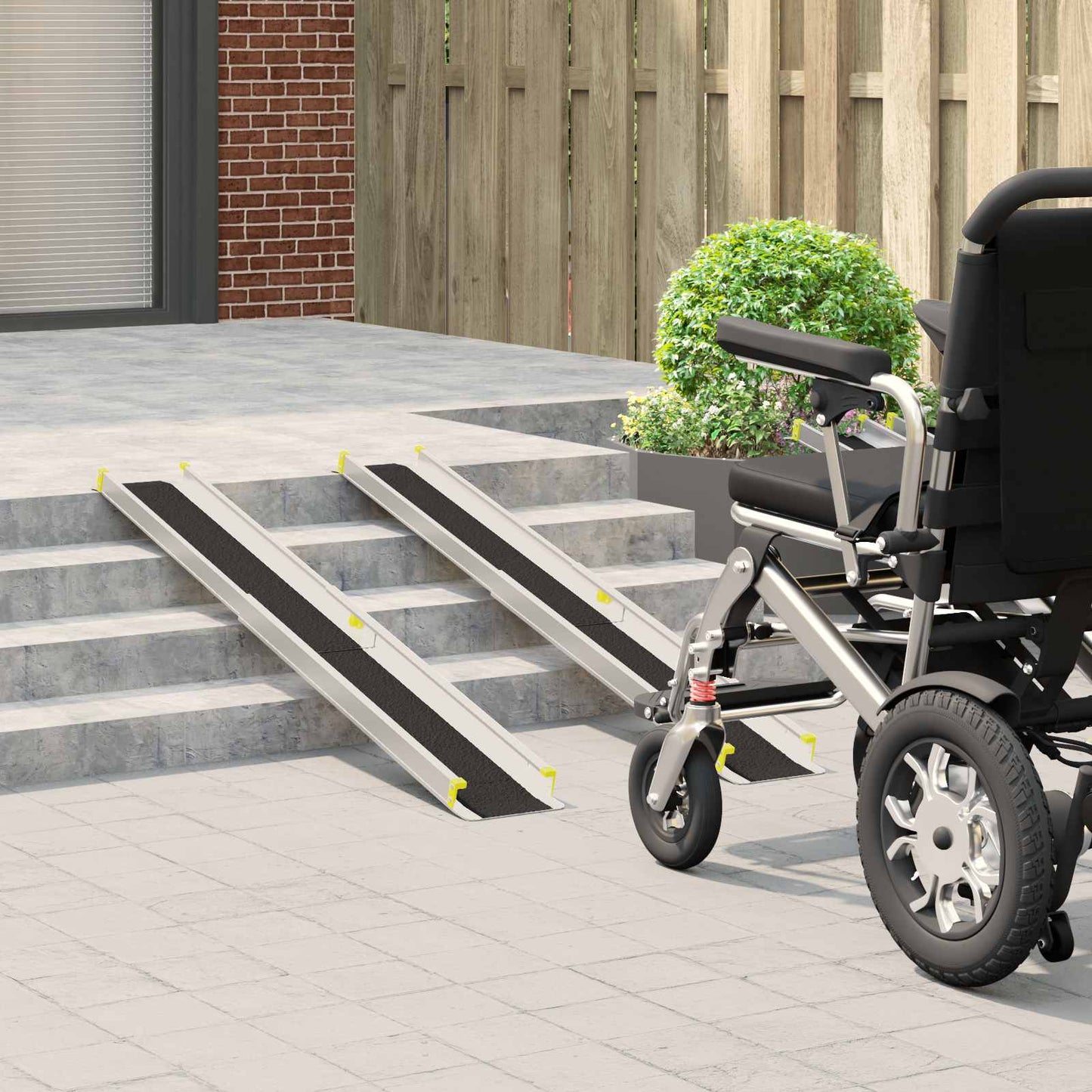 Rolstoelhelling 2 pcs Zwart 152 x 19 x 5,5 cm Aluminium
