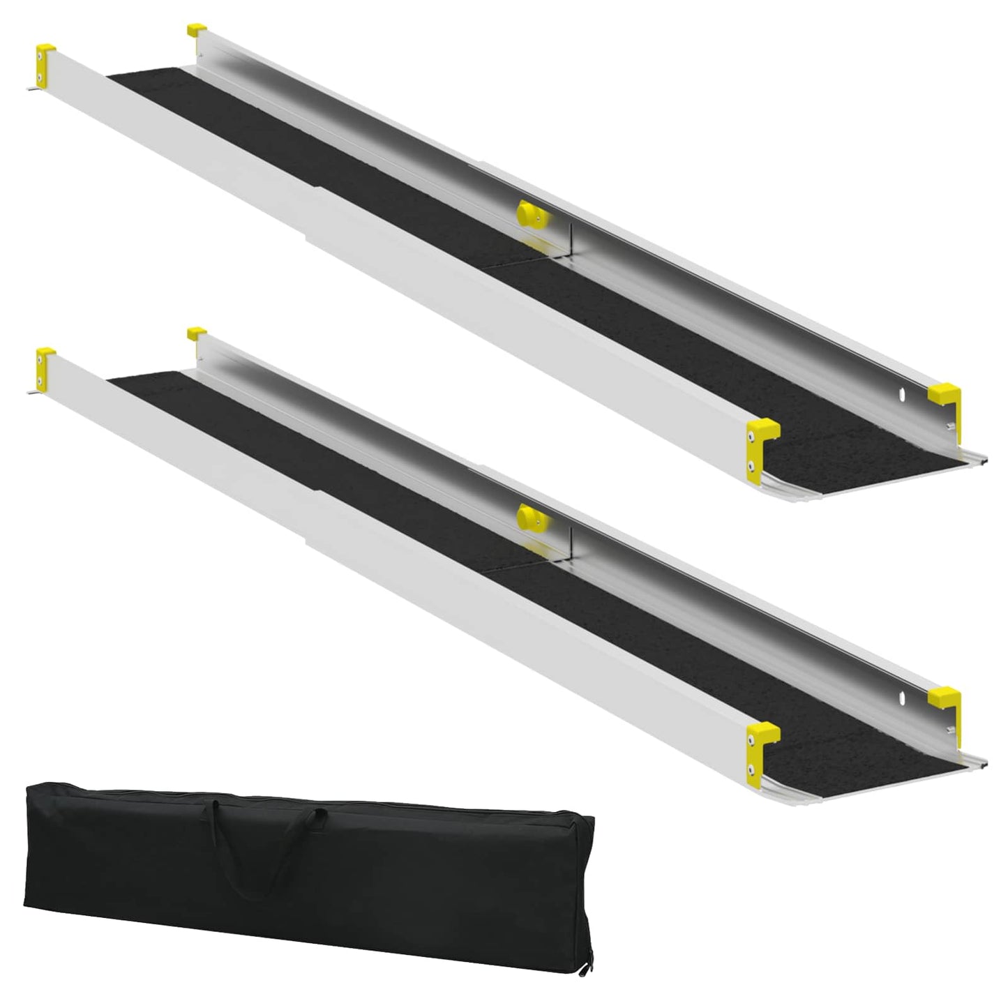 Rolstoelhelling 2 pcs Zwart 152 x 19 x 5,5 cm Aluminium