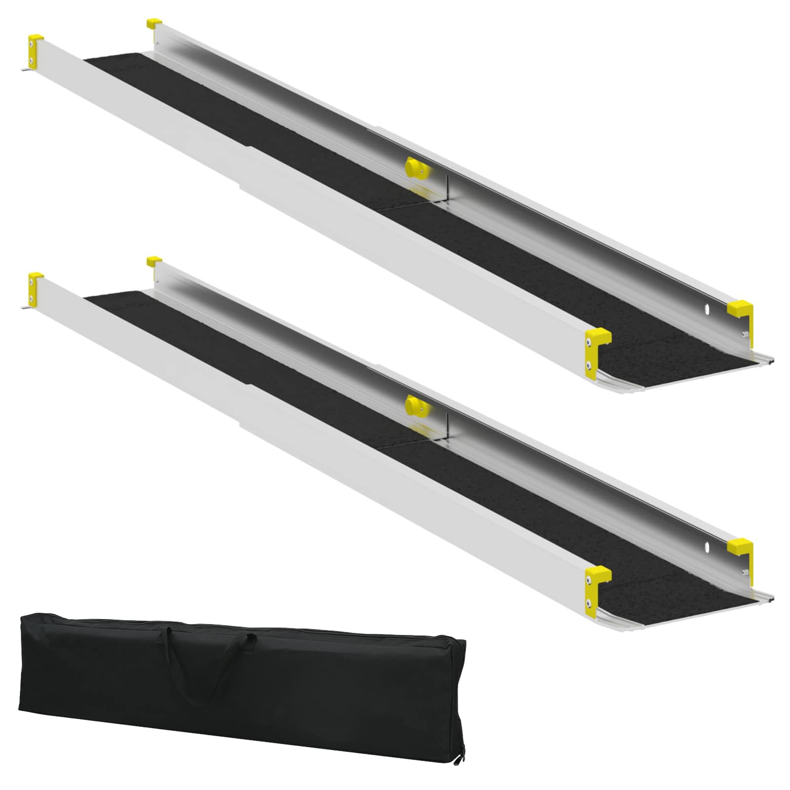 Rolstoelhelling 2 pcs Zwart 152 x 19 x 5,5 cm Aluminium