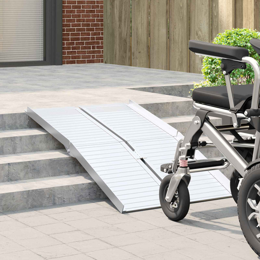 Rolstoelhelling Zilver 122 x 73,5 x 11 cm Aluminium