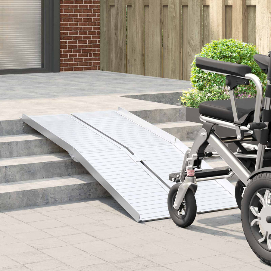 Rolstoelhelling Zilver 152 x 73 x 11 cm Aluminium
