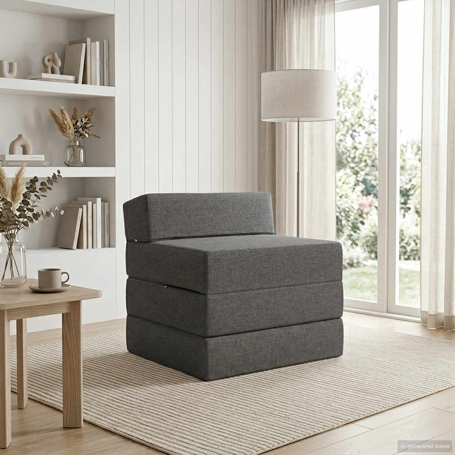 Opvouwbare slaapbank Lichtgrijs 70 x 60 x 63 cm Stof