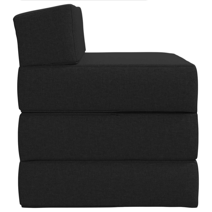 Vouwbare Bankbed Zwart 200 x 70 x 15 cm Stof