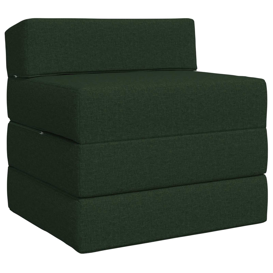 Vouwbare Bankbed Donkergroen 200 x 70 x 15 cm Stof