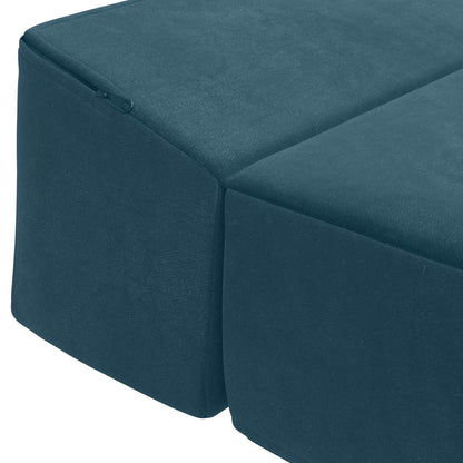 Vouwbare Bankbed Blauw 200 x 70 x 15 cm Fluweel