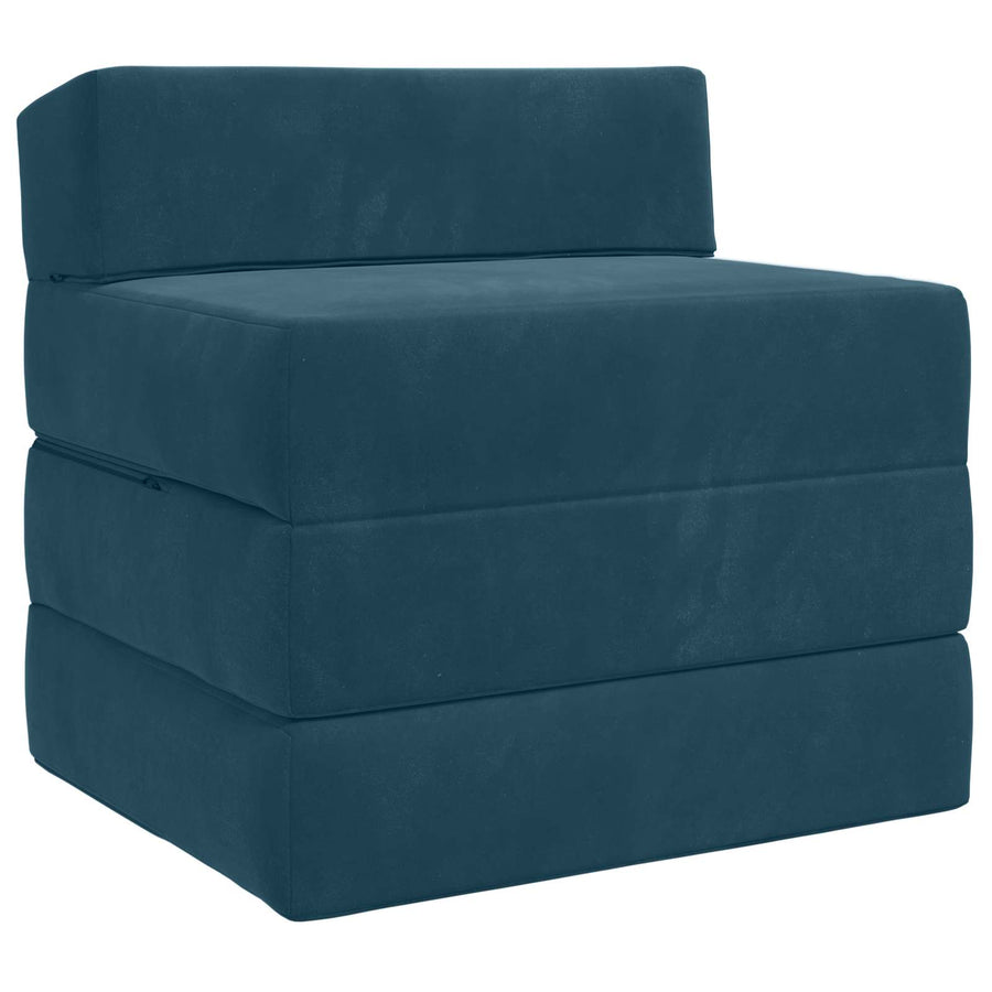 Vouwbare Bankbed Blauw 200 x 70 x 15 cm Fluweel