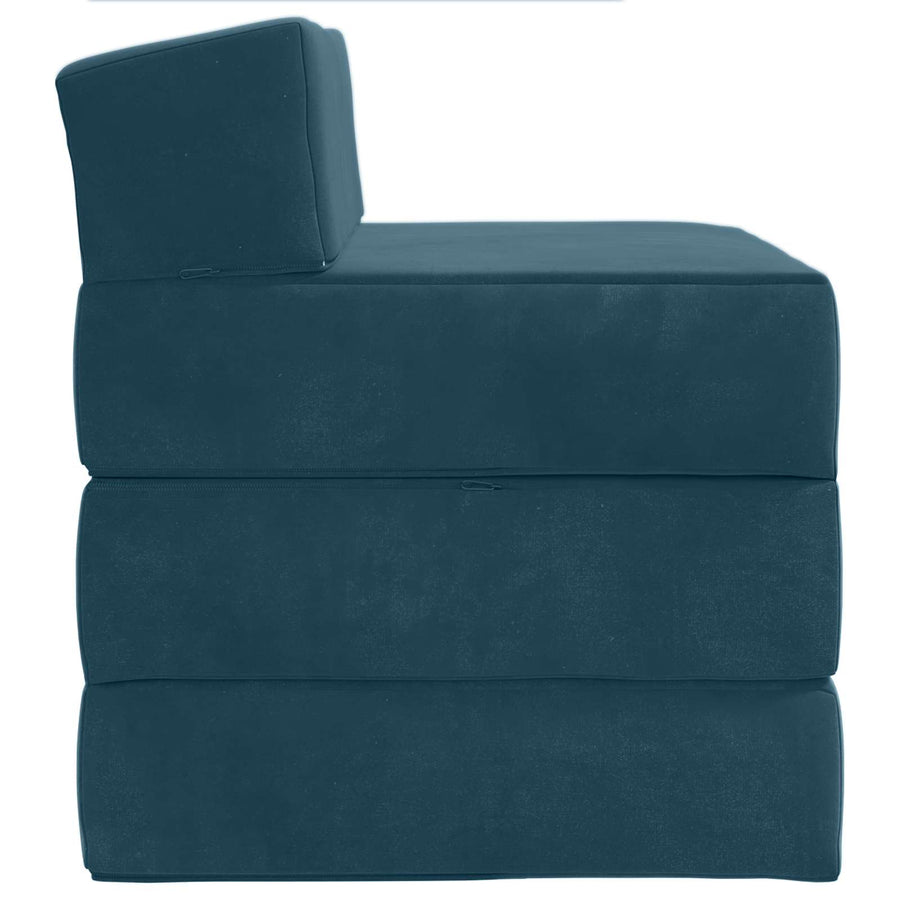 Vouwbare Bankbed Blauw 200 x 70 x 15 cm Fluweel