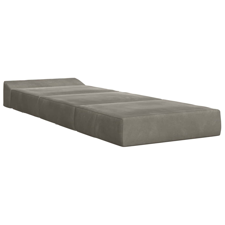 Vouwbare Bankbed Lichtgrijs 200 x 70 x 15 cm Fluweel