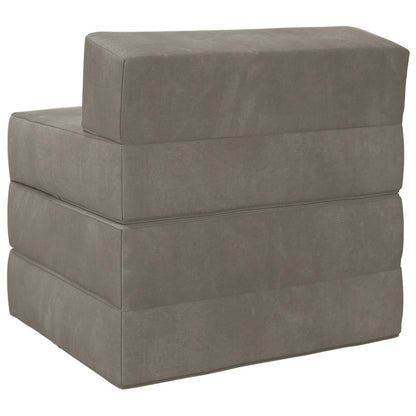 Vouwbare Bankbed Lichtgrijs 200 x 70 x 15 cm Fluweel