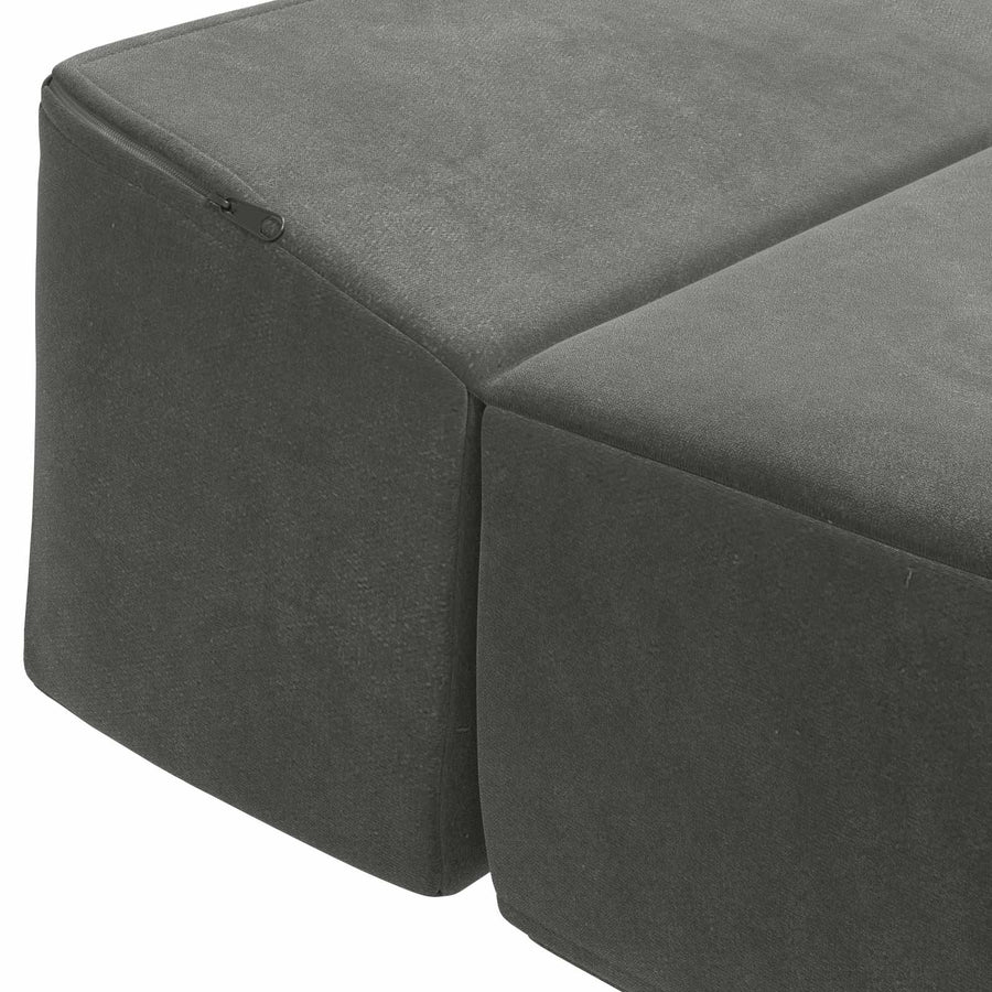 Vouwbare Bankbed Donkergrijs 200 x 70 x 15 cm Fluweel