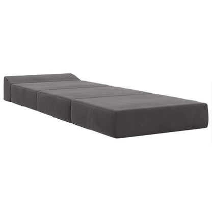Vouwbare Bankbed Donkergrijs 200 x 70 x 15 cm Fluweel