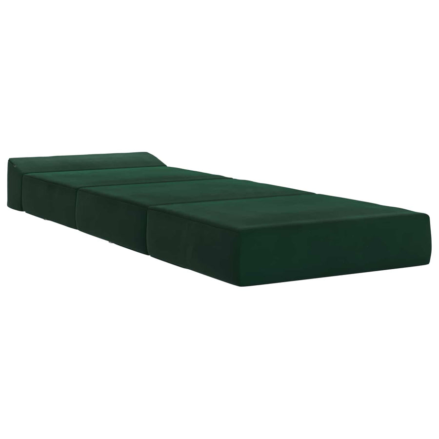 Vouwbare Bankbed Donkergroen 200 x 70 x 15 cm Fluweel