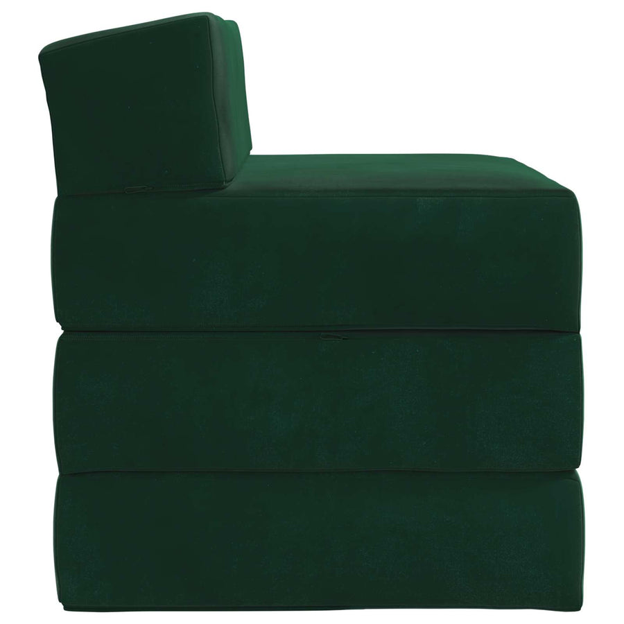 Vouwbare Bankbed Donkergroen 200 x 70 x 15 cm Fluweel