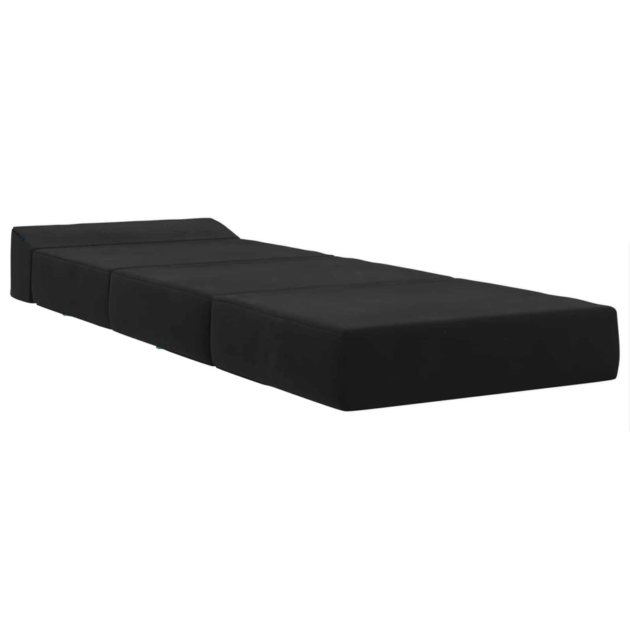Vouwbare Bankbed Zwart 200 x 70 x 15 cm Fluweel