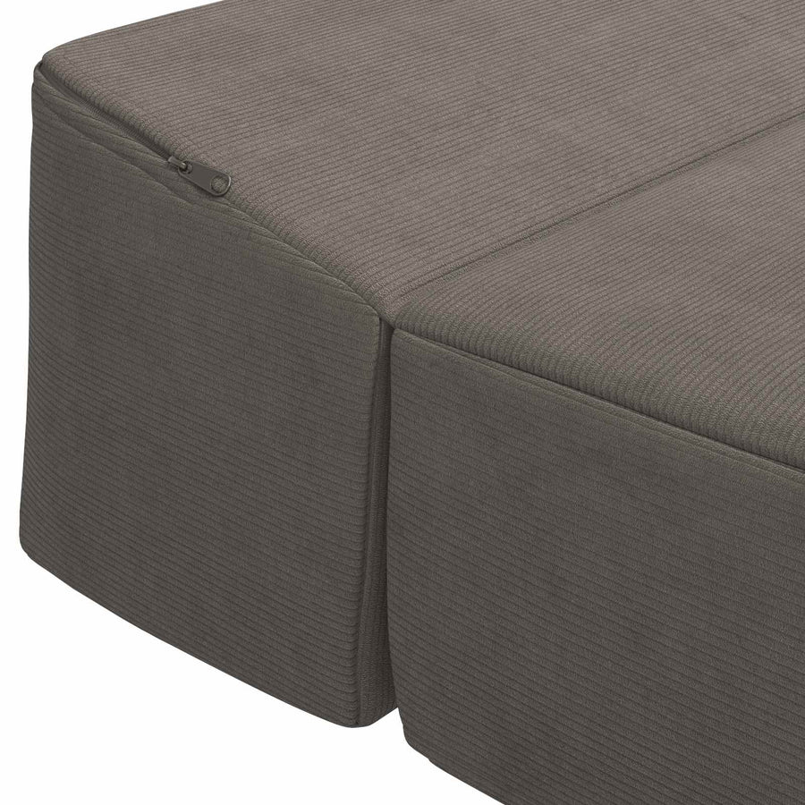 Vouwbare Bankbed Lichtgrijs 200 x 70 x 15 cm Katoen Stof