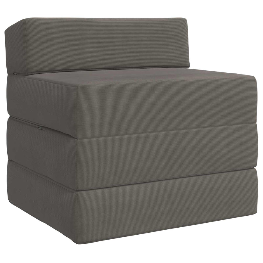 Vouwbare Bankbed Lichtgrijs 200 x 70 x 15 cm Katoen Stof