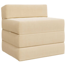 Vouwbare Bankbed Crèmekleurig 200 x 70 x 15 cm Katoen Stof
