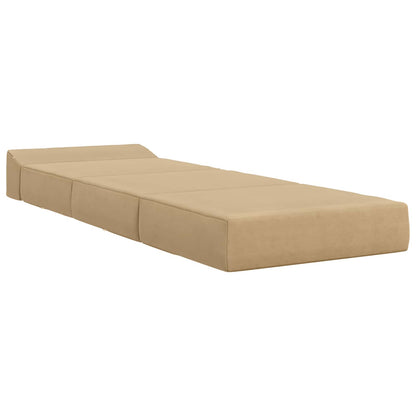 Vouwbare Bankbed Lichtgroen Grijs 200 x 70 x 15 cm Katoen Stof