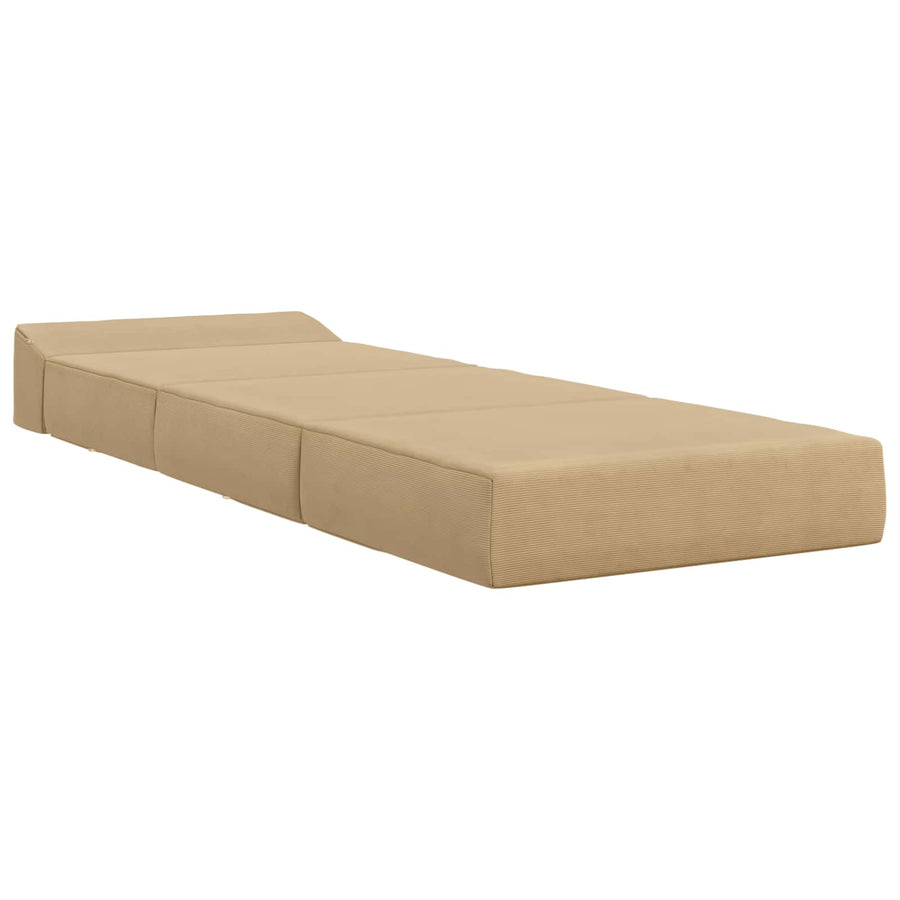 Vouwbare Bankbed Lichtgroen Grijs 200 x 70 x 15 cm Katoen Stof