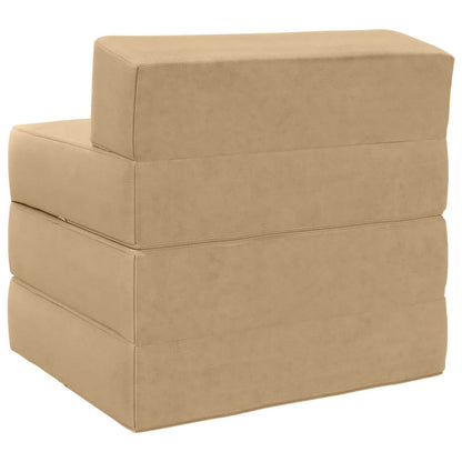 Vouwbare Bankbed Lichtgroen Grijs 200 x 70 x 15 cm Katoen Stof