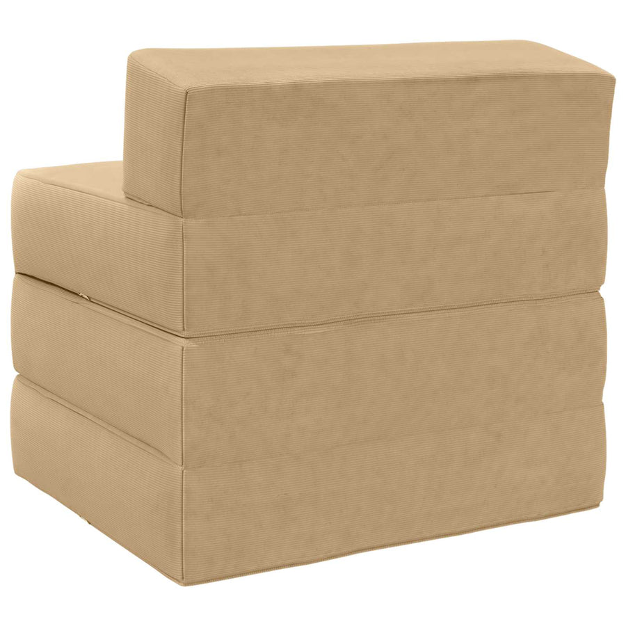 Vouwbare Bankbed Lichtgroen Grijs 200 x 70 x 15 cm Katoen Stof