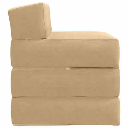 Vouwbare Bankbed Lichtgroen Grijs 200 x 70 x 15 cm Katoen Stof