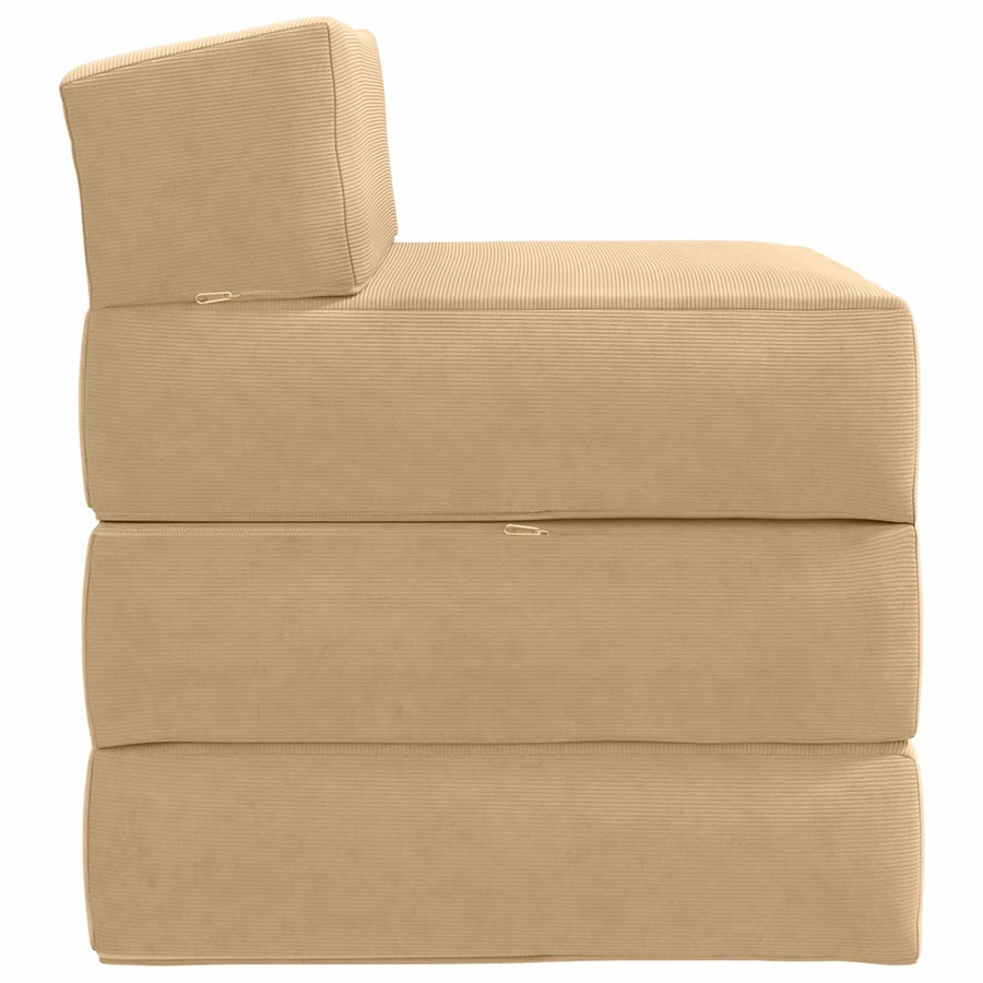Vouwbare Bankbed Lichtgroen Grijs 200 x 70 x 15 cm Katoen Stof