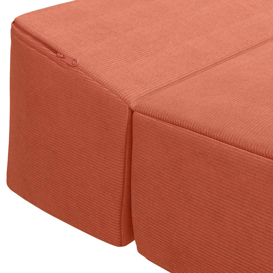 Vouwbare Bankbed Rood-oranje 200 x 70 x 15 cm Katoen Stof