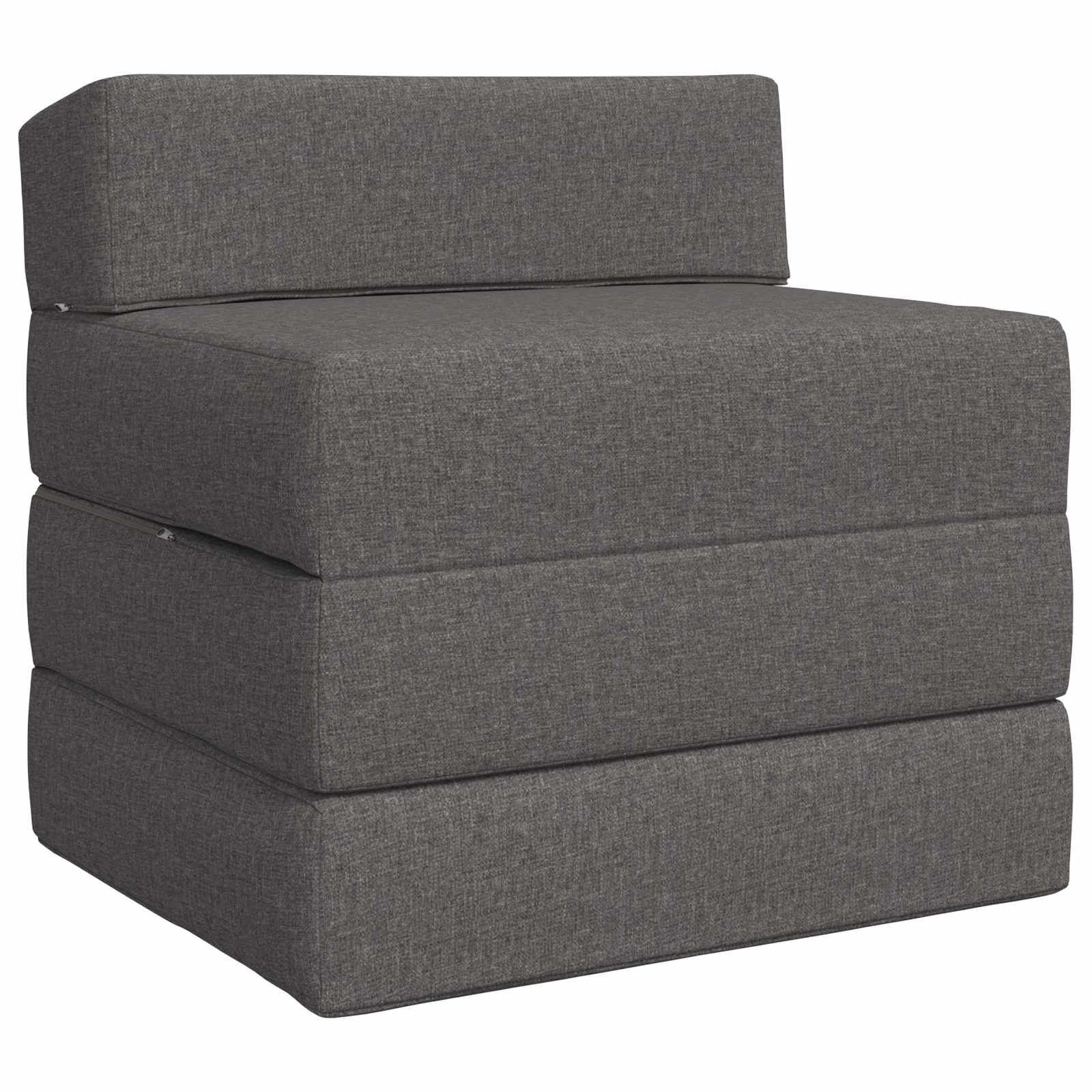 Vouwbare Bankbed Lichtgrijs 200 x 70 x 10 cm Stof