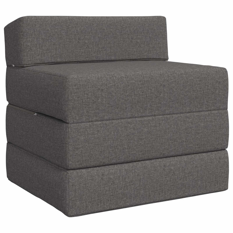 Vouwbare Bankbed Lichtgrijs 200 x 70 x 10 cm Stof