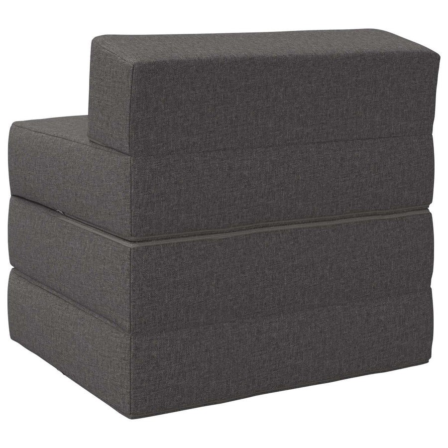 Vouwbare Bankbed Lichtgrijs 200 x 70 x 10 cm Stof