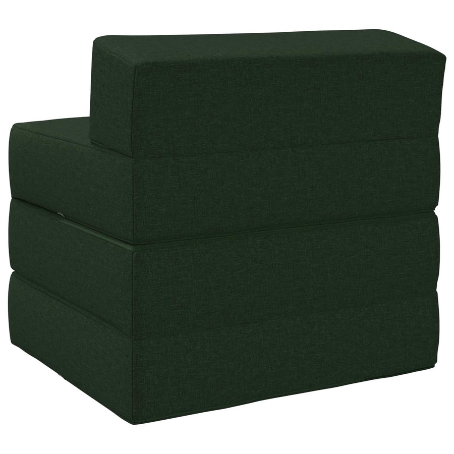 Vouwbare Bankbed Donkergroen 200 x 70 x 10 cm Stof