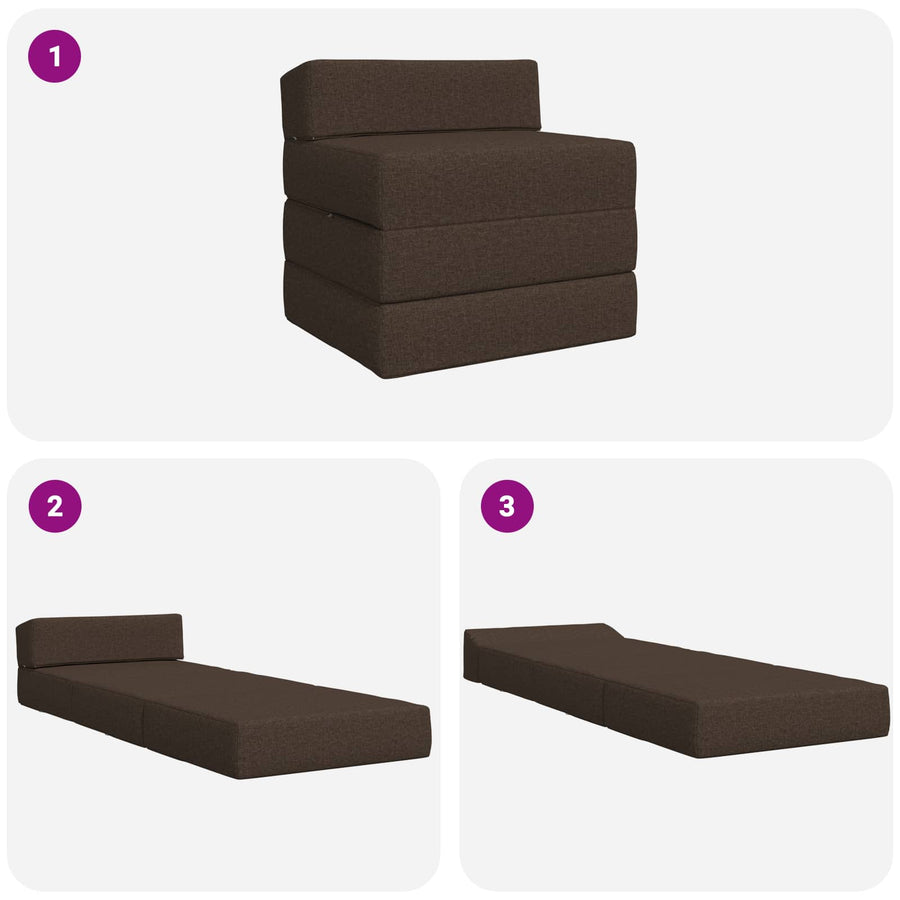 Vouwbare Bankbed Taupe 200 x 70 x 10 cm Stof