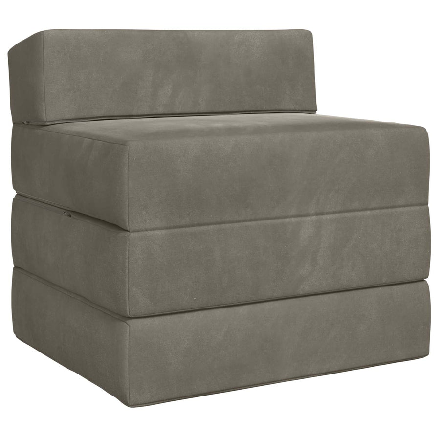 Vouwbare Bankbed Lichtgrijs 200 x 70 x 10 cm Fluweel