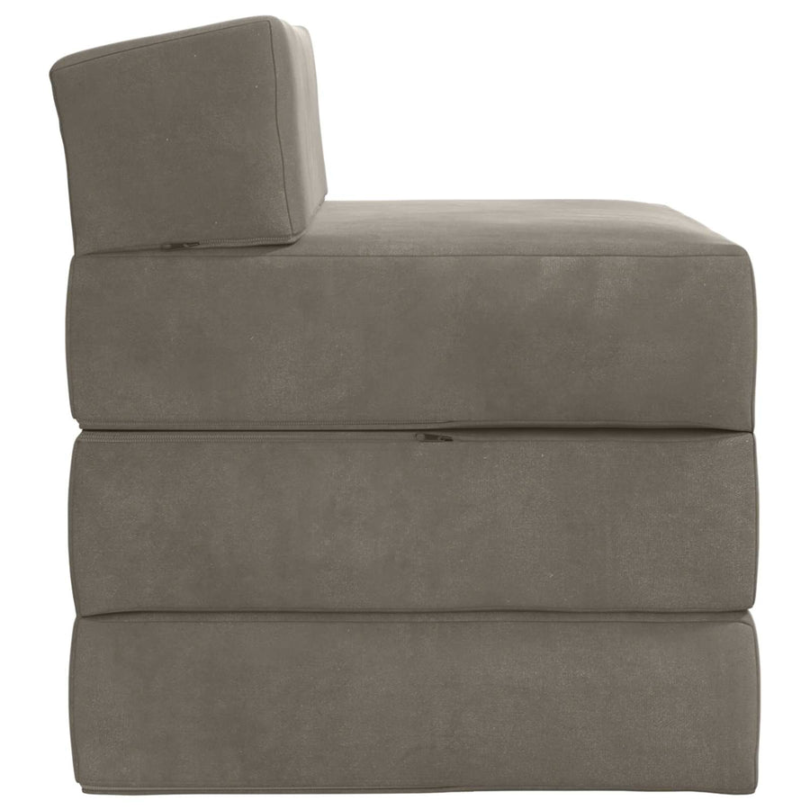 Vouwbare Bankbed Lichtgrijs 200 x 70 x 10 cm Fluweel