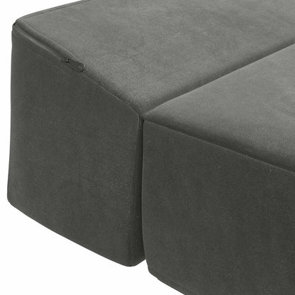 Vouwbare Bankbed Donkergrijs 200 x 70 x 10 cm Fluweel