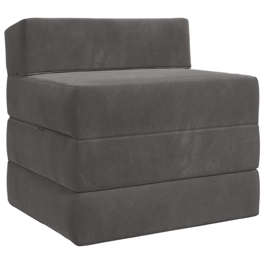 Vouwbare Bankbed Donkergrijs 200 x 70 x 10 cm Fluweel