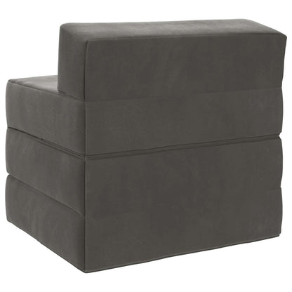 Vouwbare Bankbed Donkergrijs 200 x 70 x 10 cm Fluweel