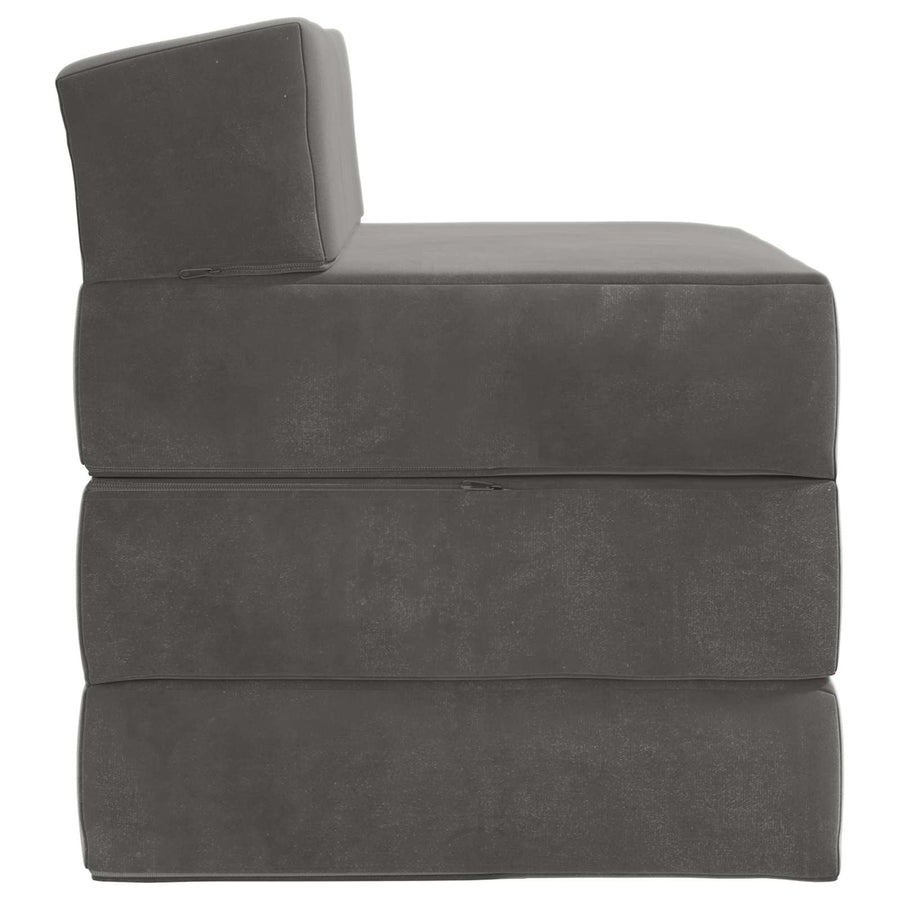 Vouwbare Bankbed Donkergrijs 200 x 70 x 10 cm Fluweel