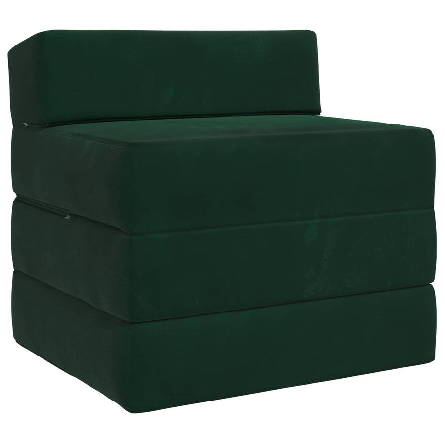 Vouwbare Bankbed Donkergroen 200 x 70 x 10 cm Fluweel