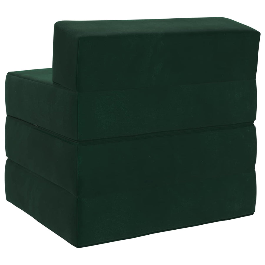Vouwbare Bankbed Donkergroen 200 x 70 x 10 cm Fluweel