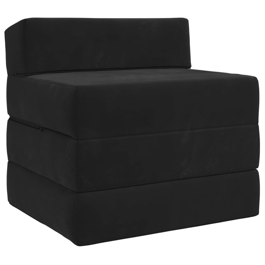 Vouwbare Bankbed Zwart 200 x 70 x 10 cm Fluweel