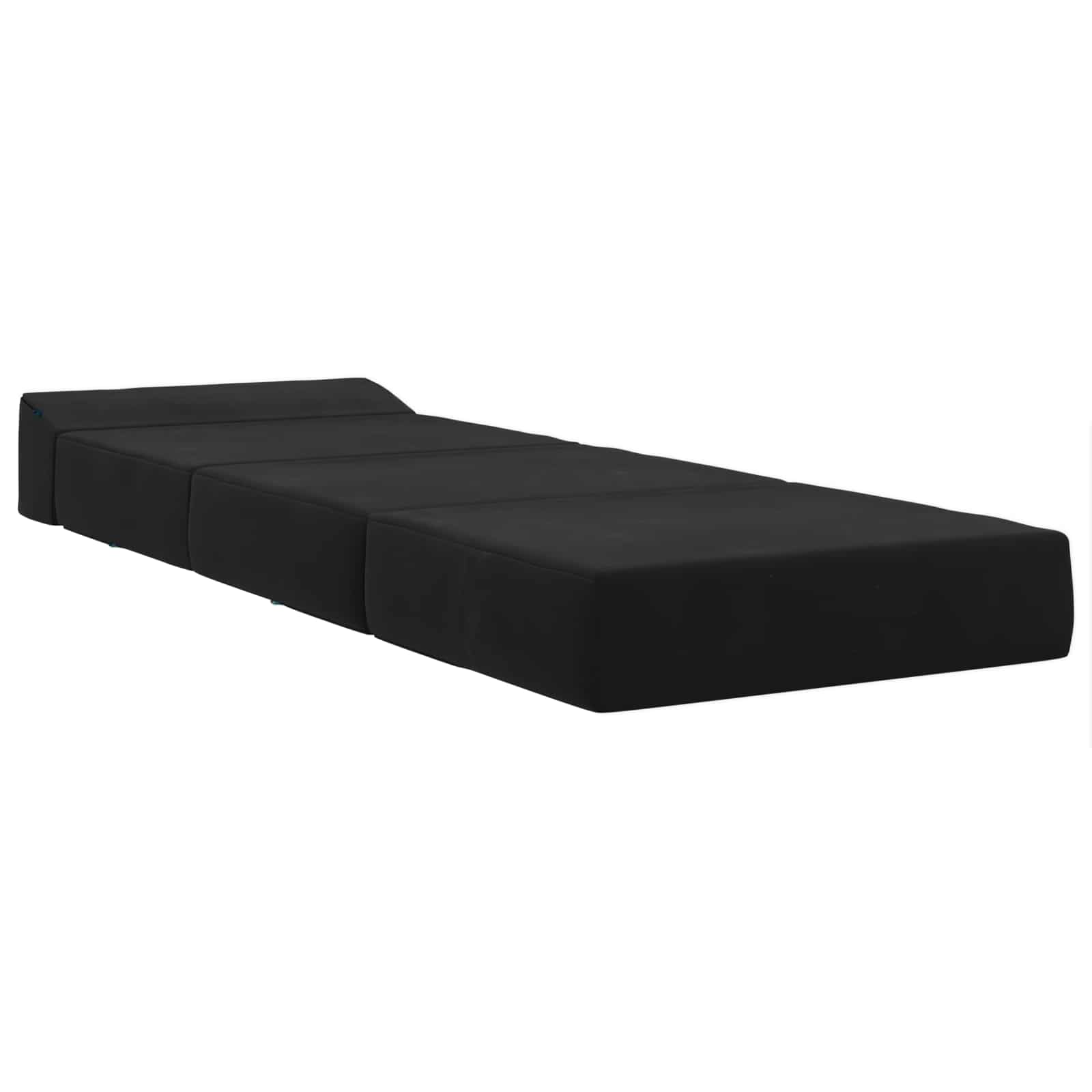 Vouwbare Bankbed Zwart 200 x 70 x 10 cm Fluweel